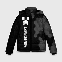 Зимняя куртка для мальчика Minecraft glitch на темном фоне: по-вертикали