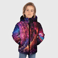 Куртка зимняя для мальчика Звездная космическая спираль, цвет: 3D-светло-серый — фото 2
