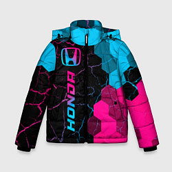 Куртка зимняя для мальчика Honda - neon gradient: по-вертикали, цвет: 3D-черный