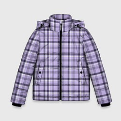 Куртка зимняя для мальчика Фиолетовая клетка, цвет: 3D-черный