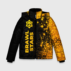 Куртка зимняя для мальчика Brawl Stars - gold gradient: по-вертикали, цвет: 3D-черный