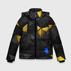 Куртка зимняя для мальчика Black yellow geometry, цвет: 3D-светло-серый