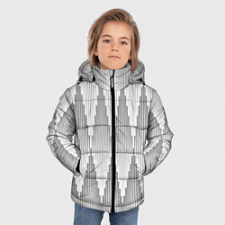 Куртка зимняя для мальчика Серые длинные ромбы, цвет: 3D-светло-серый — фото 2