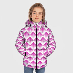 Куртка зимняя для мальчика Розовые вдавленные ромбы, цвет: 3D-красный — фото 2