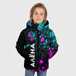 Куртка зимняя для мальчика Алёна и неоновый герб России: по-вертикали, цвет: 3D-черный — фото 2