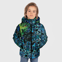 Куртка зимняя для мальчика Мозаичный узор в синих и зеленых тонах, цвет: 3D-красный — фото 2