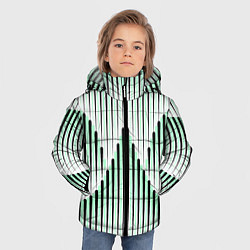 Куртка зимняя для мальчика Зеленый геометрический круглый узор, цвет: 3D-черный — фото 2