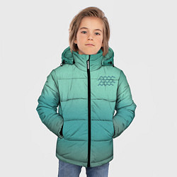Куртка зимняя для мальчика Бирюзовый цвет морской волны, цвет: 3D-черный — фото 2