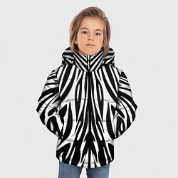 Куртка зимняя для мальчика Черная абстракция зебра, цвет: 3D-черный — фото 2