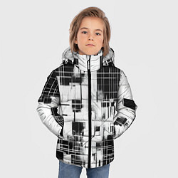 Куртка зимняя для мальчика Кибер Сетка гранж, цвет: 3D-красный — фото 2