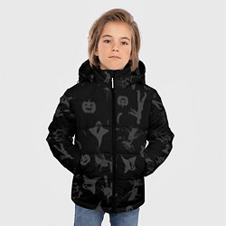 Куртка зимняя для мальчика Хэллоуин тематика, цвет: 3D-черный — фото 2