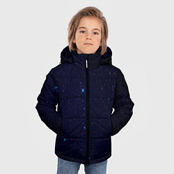 Куртка зимняя для мальчика Тёмный космос и синие звёзды, цвет: 3D-светло-серый — фото 2