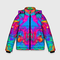 Куртка зимняя для мальчика Красочная зеркальная абстракция - мода - нейросеть, цвет: 3D-светло-серый