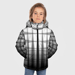 Куртка зимняя для мальчика Черная градиентная клетка, цвет: 3D-черный — фото 2