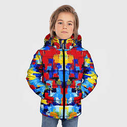 Куртка зимняя для мальчика Colorful abstraction - vogue - paint, цвет: 3D-красный — фото 2