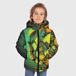Куртка зимняя для мальчика Зеленая объемная абстракция, цвет: 3D-светло-серый — фото 2