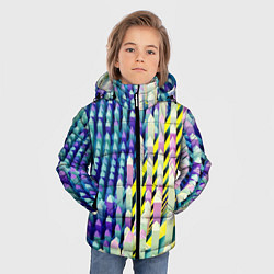 Куртка зимняя для мальчика Прямотреугольный блочный паттерн, цвет: 3D-красный — фото 2