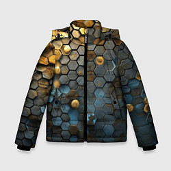 Куртка зимняя для мальчика Позолоченая броня, цвет: 3D-черный