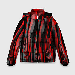 Куртка зимняя для мальчика Пластик красно-черный, цвет: 3D-светло-серый