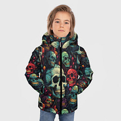 Куртка зимняя для мальчика Милый skull, цвет: 3D-красный — фото 2