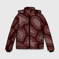 Куртка зимняя для мальчика Кофейный камуфляж, цвет: 3D-черный