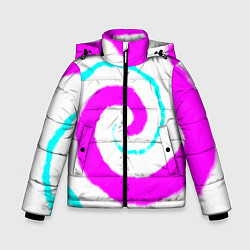 Куртка зимняя для мальчика Тай-дай розовый, цвет: 3D-черный