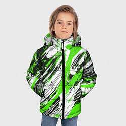 Куртка зимняя для мальчика Спонтанные брызги зелёные, цвет: 3D-красный — фото 2