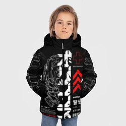 Куртка зимняя для мальчика Кибер арт в Японском стиле, цвет: 3D-черный — фото 2