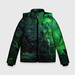 Куртка зимняя для мальчика Зеленая объемная текстура, цвет: 3D-светло-серый