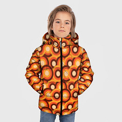 Куртка зимняя для мальчика Терто текстура с кругами, цвет: 3D-черный — фото 2