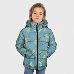 Куртка зимняя для мальчика Цветущие ветки миндаля - картина ван Гога, цвет: 3D-красный — фото 2