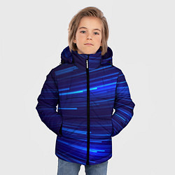 Куртка зимняя для мальчика Яркие неоновые полосы - минимализм, цвет: 3D-красный — фото 2