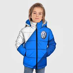 Куртка зимняя для мальчика Volkswagen - голубые линии, цвет: 3D-красный — фото 2
