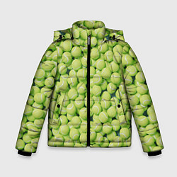 Куртка зимняя для мальчика Узор из теннисных мячей, цвет: 3D-красный
