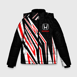 Куртка зимняя для мальчика Хонда - белый и красный, цвет: 3D-черный