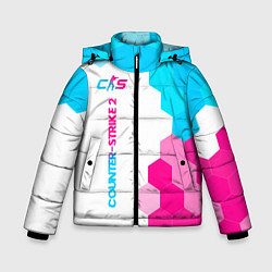 Зимняя куртка для мальчика Counter-Strike 2 neon gradient style: по-вертикали