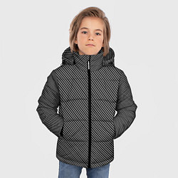 Куртка зимняя для мальчика Чёрный с белыми полосами, цвет: 3D-светло-серый — фото 2
