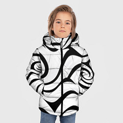 Куртка зимняя для мальчика Анималистическая абстракция зебры, цвет: 3D-светло-серый — фото 2