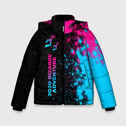 Куртка зимняя для мальчика JoJo Bizarre Adventure - neon gradient: по-вертика, цвет: 3D-черный