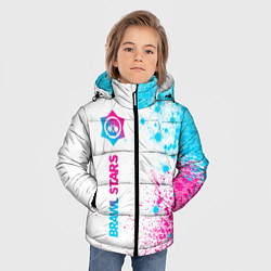 Куртка зимняя для мальчика Brawl Stars neon gradient style: по-вертикали, цвет: 3D-черный — фото 2