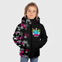 Куртка зимняя для мальчика Игра в кальмара x Fall Guys, цвет: 3D-красный — фото 2