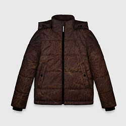 Куртка зимняя для мальчика Текстура настоящей кожи, цвет: 3D-черный