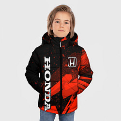 Куртка зимняя для мальчика Honda - красная абстракция, цвет: 3D-черный — фото 2