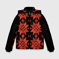 Куртка зимняя для мальчика Удмуртский - вертикаль black, цвет: 3D-черный