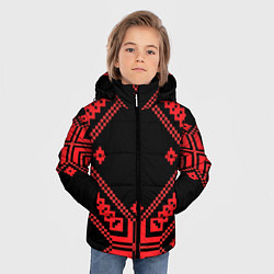 Куртка зимняя для мальчика Национальный черный, цвет: 3D-красный — фото 2