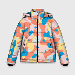 Куртка зимняя для мальчика Абстракция в пастельных тонах, цвет: 3D-черный
