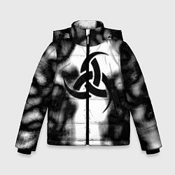 Куртка зимняя для мальчика Скандинавский узор душа, цвет: 3D-черный