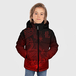 Куртка зимняя для мальчика Дракон в градиенте, цвет: 3D-черный — фото 2