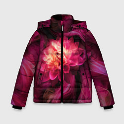 Куртка зимняя для мальчика Розовый цветок в огне - нейросеть, цвет: 3D-красный