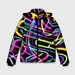 Куртка зимняя для мальчика Неоновая абстракция - нейросеть, цвет: 3D-светло-серый